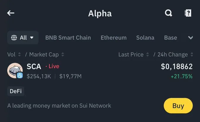 peterson_009's tweet photo. $SCA is now listed on BinanceAlpha! What a great news. Time to trade the $SCA in your wallet. Send to binance wallet and start trading. @Scallop_io @binance https://t.co/vQiELOYFhz