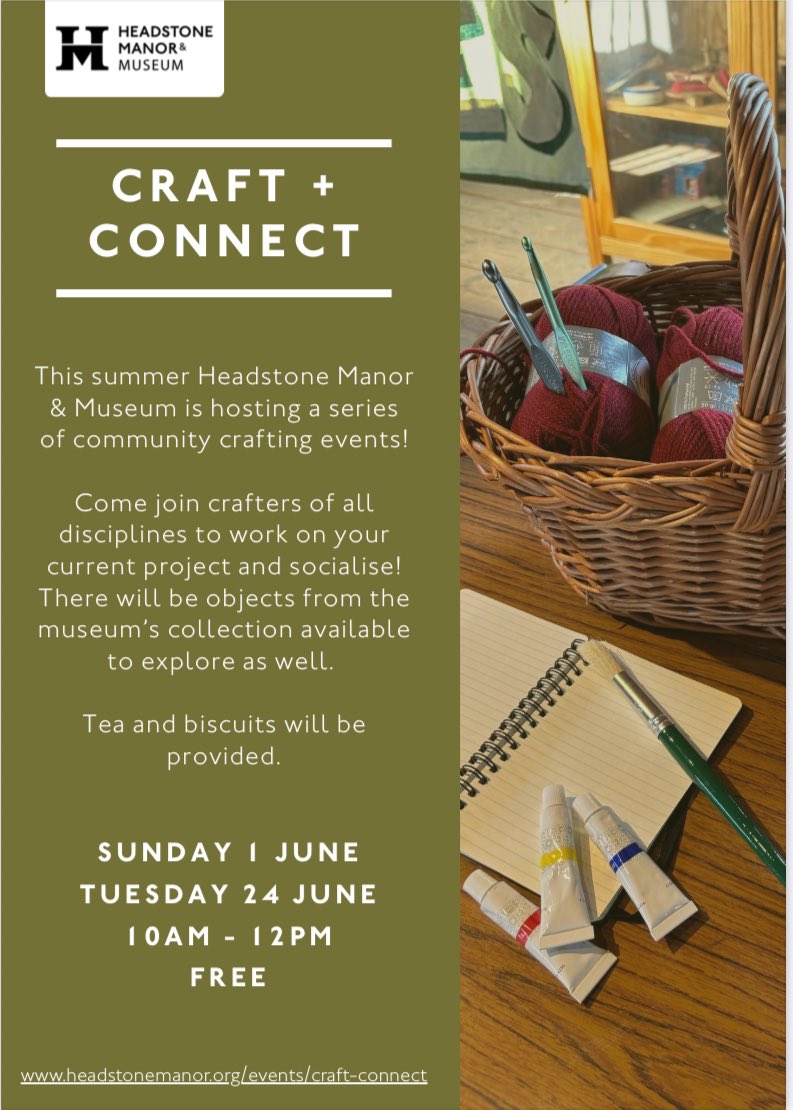 🧶🧶🧶🧶🧶

Is crafting is your thing? Why not join in a special event organised by our friends Headstone Manor &amp; Museum on Sunday 1st June.

🧶🧶🧶🧶🧶