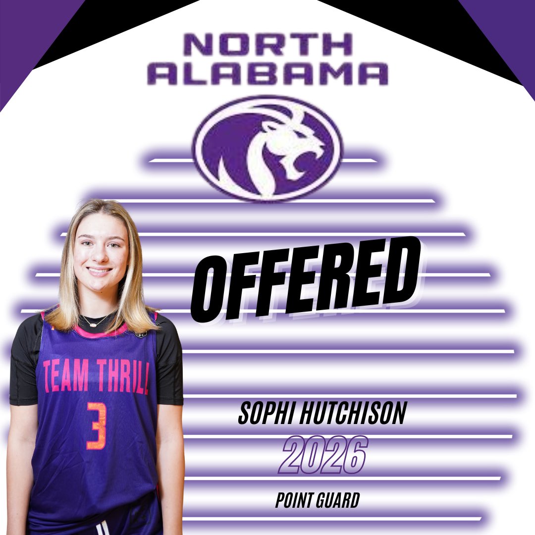 Sophi Hutchison (@sophih23) on Twitter photo After a great conversation with <a href="/SandraAbston/">Coach A</a> and head coach <a href="/CandiWhitaker5/">Candace Whitaker</a> I am blessed to receive a Division-1 offer from <a href="/UNAwbb/">North Alabama Women's Basketball</a>! <a href="/TeamThrill_Gbb/">TeamThrill_Girls</a> <a href="/svhs_ladywolves/">SVHS Lady Wolves Basketball</a> After a great conversation with <a href="/SandraAbston/">Coach A</a> and head coach <a href="/CandiWhitaker5/">Candace Whitaker</a> I am blessed to receive a Division-1 offer from <a href="/UNAwbb/">North Alabama Women's Basketball</a>! <a href="/TeamThrill_Gbb/">TeamThrill_Girls</a> <a href="/svhs_ladywolves/">SVHS Lady Wolves Basketball</a>