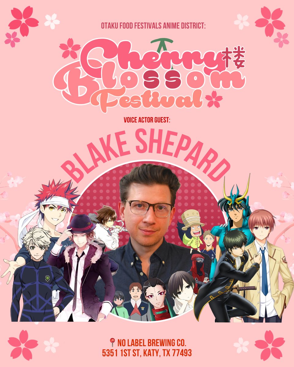 Hey everyone doing a pop up in Katy, TX this weekend Saturday and Sunday afternoons
<a href="/NoLabelBrewCo/">No Label Brewing</a> I'll be at the Cherry Blossom Festival -with my friends <a href="/KyleColby/">Kyle Colby Jones</a> <a href="/shannondreed/">Shannon D. Reed</a>
and <a href="/JayHickmanMD/">Jay Hickman</a>, at 5351 1st St. Live music, cosplay, art, food and anime!