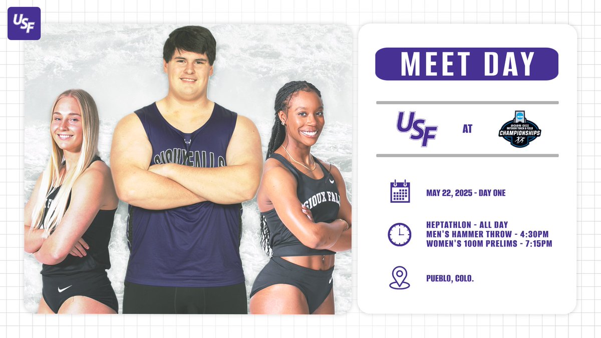 Kickin' off the 2025 NCAA Outdoor Championships!

📌Pueblo, Colo.
⏰11:30 AM
↪️ usfcougars.com/coverage