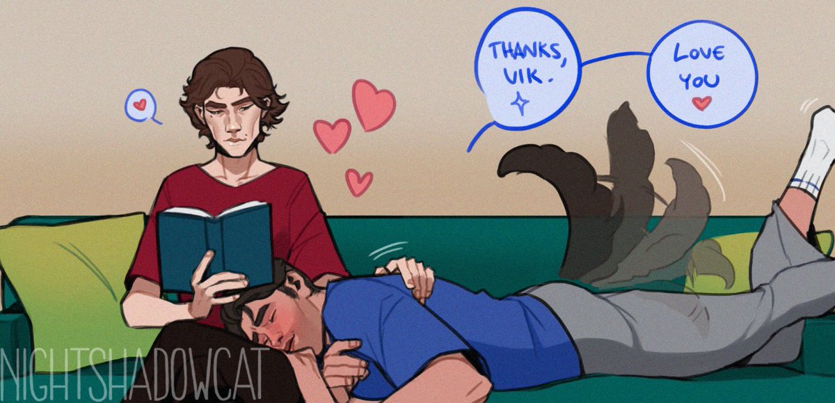 Clingy Jayce (pt.2)

Vik can't say no to that big puppy🐶🥺✨

And yes, Viktor's shirts in modern AU are always oversize cuz he keeps stealing Jayce's (there's a J written inside on the label. Ximena does this since he was just a kid)
#jayvik #jaycexviktor #arcane #comic #fanarts