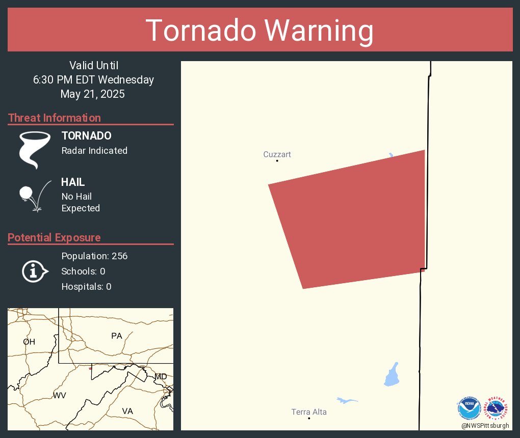 Tornado Warning including Preston County, WV until 6:30 PM EDT