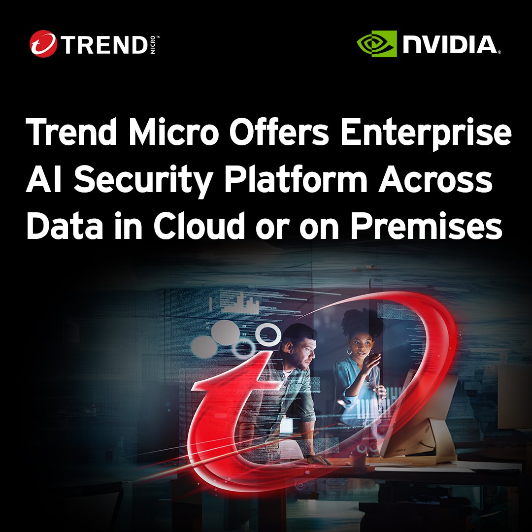 We’re proud to announce that Trend Vision One is now integrated into the NVIDIA Enterprise AI Factory validated design, bringing agentic AI-powered protection to data across on-premises, cloud, and hybrid environments: bit.ly/43kM5dH