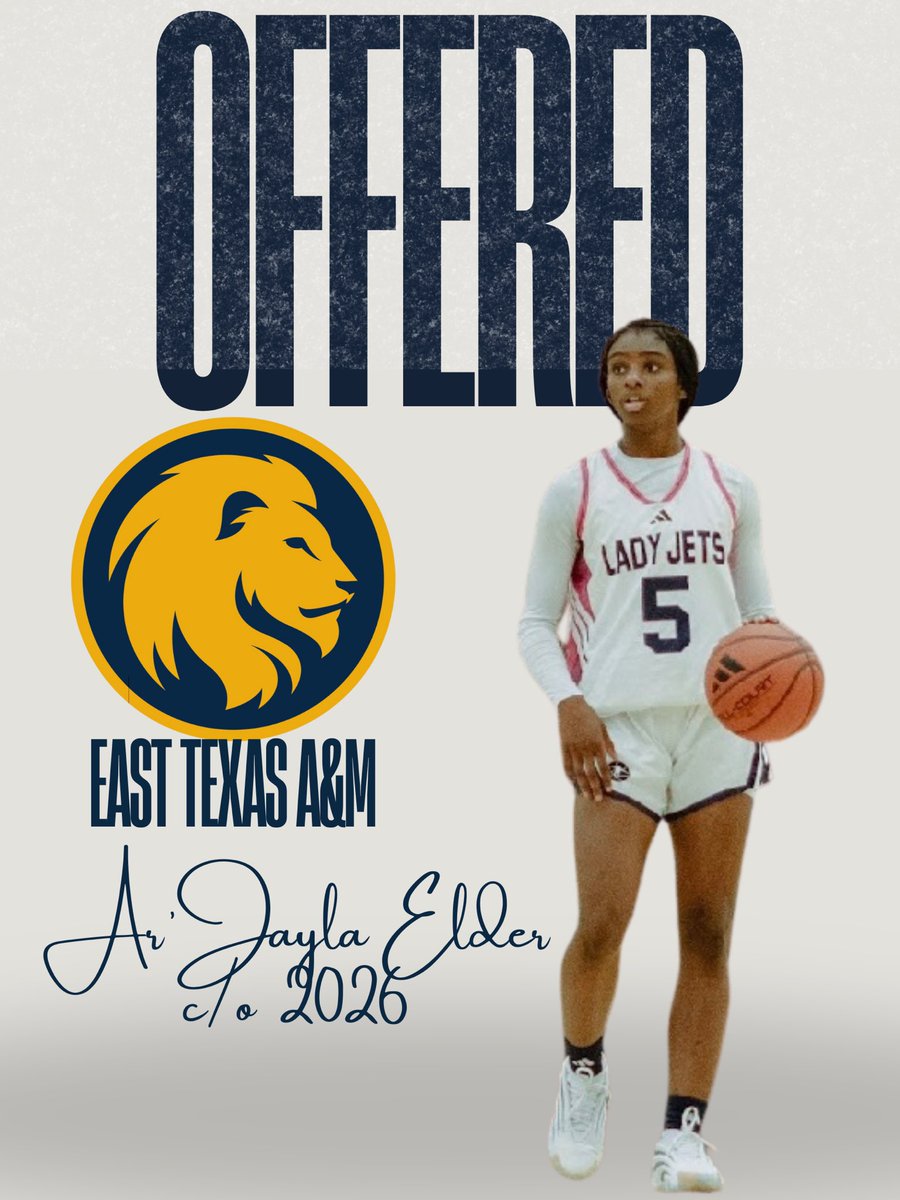 Ar’Jayla Elder (@ar_jayla) on Twitter photo Thank you <a href="/CoachValKing/">Val King</a> and <a href="/Lion_WBB/">East Texas A&M WBB</a> staff for believing in me!
Always humble, thankful & grateful! <a href="/gbbladytigers/">LadyTigersGBB</a> <a href="/LadyJetsElite/">Lady Jets Elite</a> <a href="/RegRandle12/">Reginald Randle</a> <a href="/CoachMOOK8/">@EliteSport_U</a> <a href="/CoachGreer1119/">Coach Ashley Greer</a> Thank you <a href="/CoachValKing/">Val King</a> and <a href="/Lion_WBB/">East Texas A&M WBB</a> staff for believing in me!
Always humble, thankful & grateful! <a href="/gbbladytigers/">LadyTigersGBB</a> <a href="/LadyJetsElite/">Lady Jets Elite</a> <a href="/RegRandle12/">Reginald Randle</a> <a href="/CoachMOOK8/">@EliteSport_U</a> <a href="/CoachGreer1119/">Coach Ashley Greer</a>