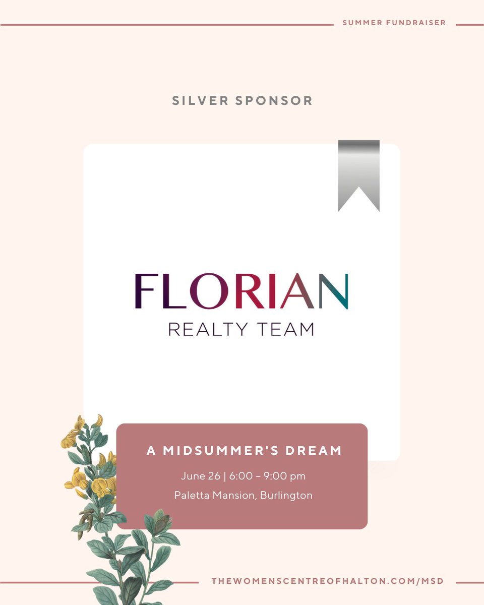 A big thank you to Florian Realty Team for sponsoring A Midsummer’s Dream as a Silver Sponsor!
Your support empowers women across Halton. 💜
🎟️ Get your tickets → thewomenscentreofhalton.com/msd
#MSD2025 #SilverSponsor #SupportLocalWomen