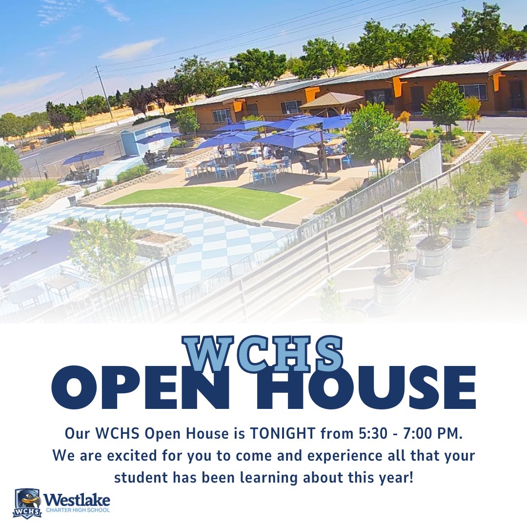 Westlake Charter (@westlakecharter) on Twitter photo #WestlakeCharter High School's Open House is TONIGHT, Wednesday, May 21st from 5:30 - 7:00 PM. We are excited for you to come and experience all that your #Explorer has been learning about this year! #WestlakeCharter High School's Open House is TONIGHT, Wednesday, May 21st from 5:30 - 7:00 PM. We are excited for you to come and experience all that your #Explorer has been learning about this year!