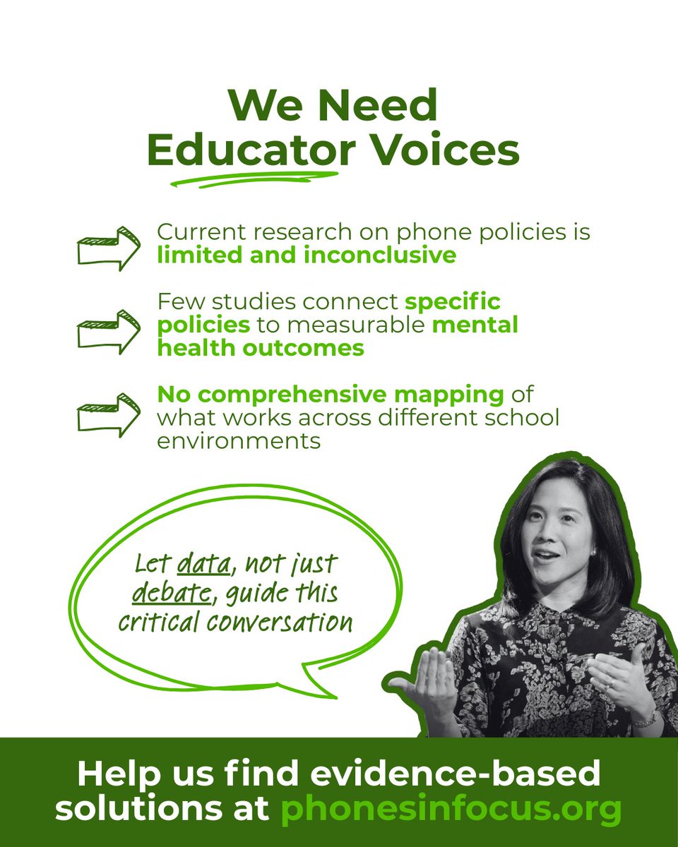 angeladuckw's tweet image. 📱How are phones REALLY impacting student mental health?
This #MentalHealthAwarenessMonth, we’re asking educators to share what they see every day in schools.
Take 5-mins to join the national conversation 👉 phonesinfocus.org
#PhonesInFocus #EdPolicy #StudentWellbeing…