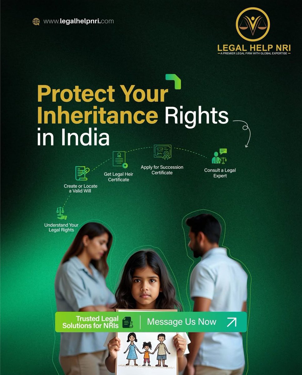 Simonandjoseph1's tweet image. Protect Your Inheritance Rights in India 🇮🇳🛡️

📞 Call/WhatsApp: +91-9915569222
🌐 legalhelpnri.com
.
.
#LegalHelpNRI #NRILegalSupport #InheritanceRightsIndia #NRIPropertyDisputes #LegalHeirCertificate #SuccessionCertificate #TrustedLegalAdvice