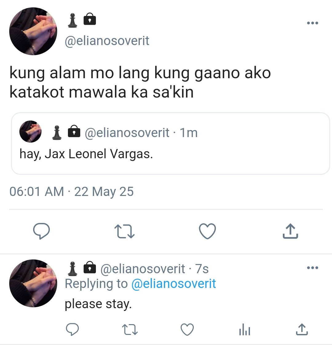 jaywonfcs's tweet photo. 187. 🪽 (guys...yung pfp ni eli 😔) https://t.co/9fWDEt0MvB