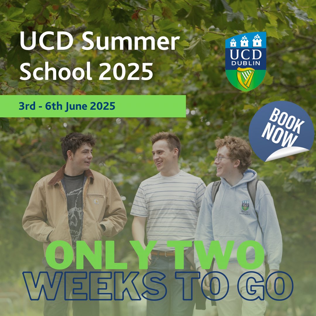 Summer Schools 2025 are exactly 2 weeks away! 
Find out about all of our Agricultural Programmes including a visit to our fantastic Lyons Farm

We have a really exciting day planned so make sure to register now at: ucdsummerschool.ie ☀️
🐄4th June 2025
