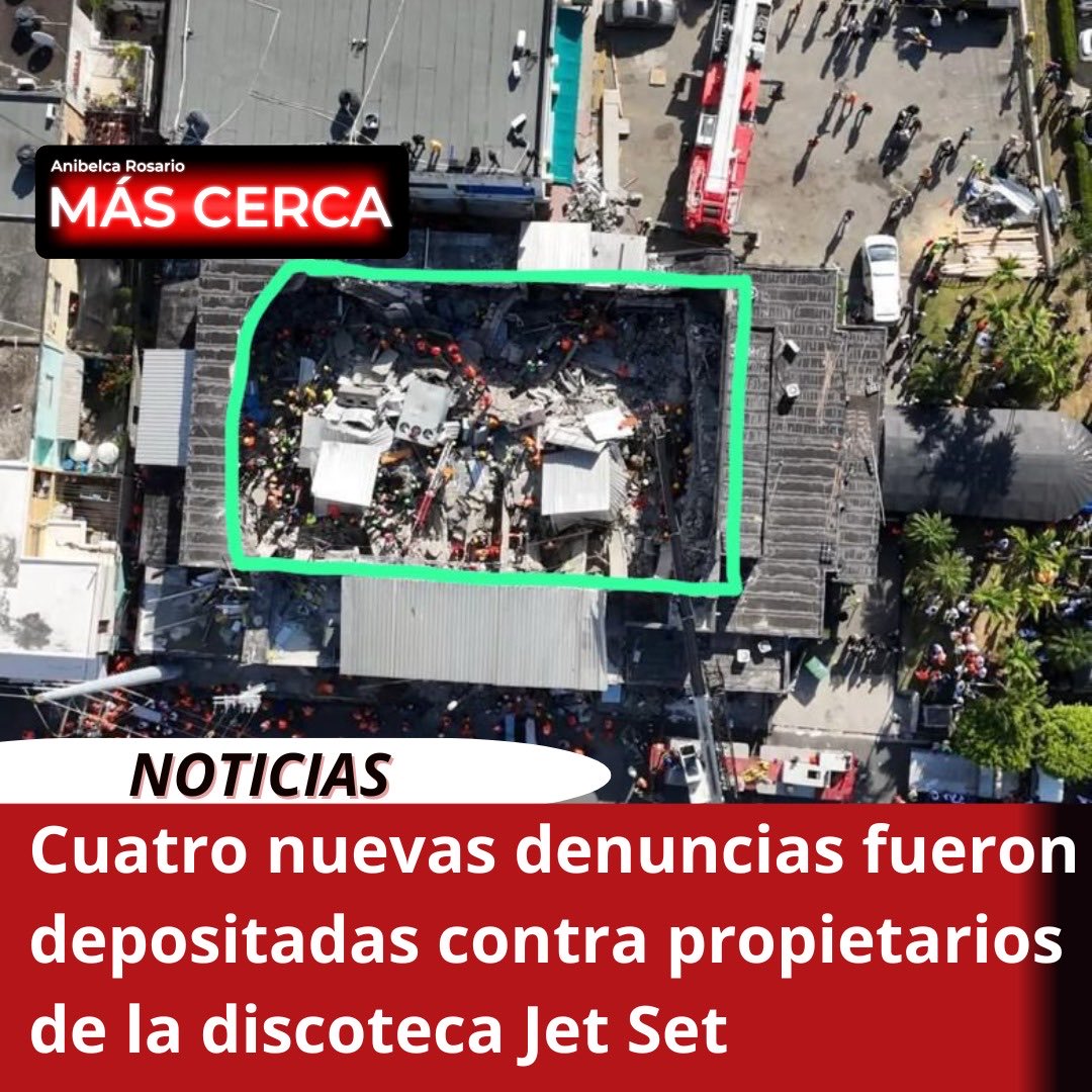 4 nuevas denuncias se presentaron ante la Fiscalía del DN contra los propietarios de la discoteca Jet Set. 
Plutarco Jaquez, abogado que representa a las víctimas, aduce que han transcurrido unos 54 días desde el incidente sin que el MP haya interrogado a Antonio Espaillat.
