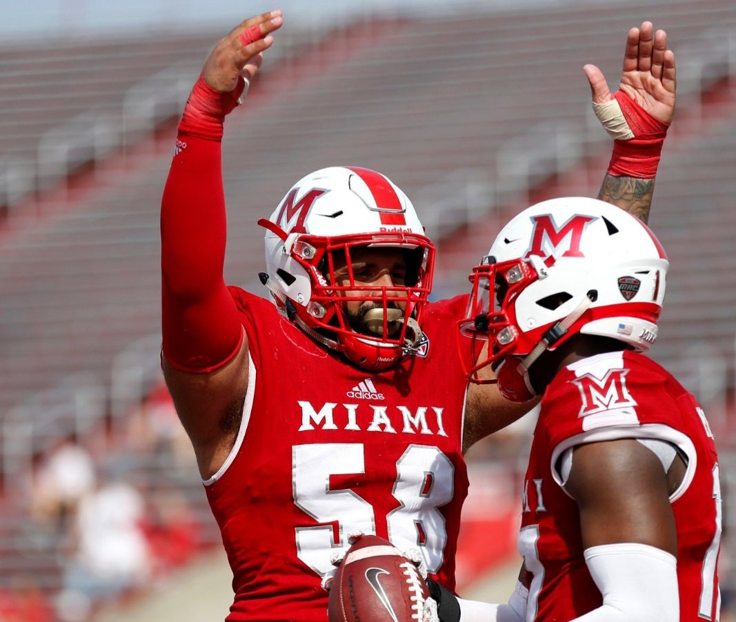 Blessed to receive an offer from the University of Miami Ohio! After a great conversation with <a href="/CoachZaneRies/">Zane Ries</a>. <a href="/SinqueTurner/">Coach Turner</a> <a href="/LemmingReport/">Tom Lemming</a> <a href="/GregSmithRivals/">Greg Smith</a> <a href="/SWiltfong_/">Steve Wiltfong</a> <a href="/AllenTrieu/">Allen Trieu</a> <a href="/EDGYTIM/">Timothy “EDGYTIM” OHalloran</a> <a href="/CoachJForney/">Josh Forney</a>  <a href="/CraigHaubert/">Craig Haubert</a> #brickbybrick #redhawks