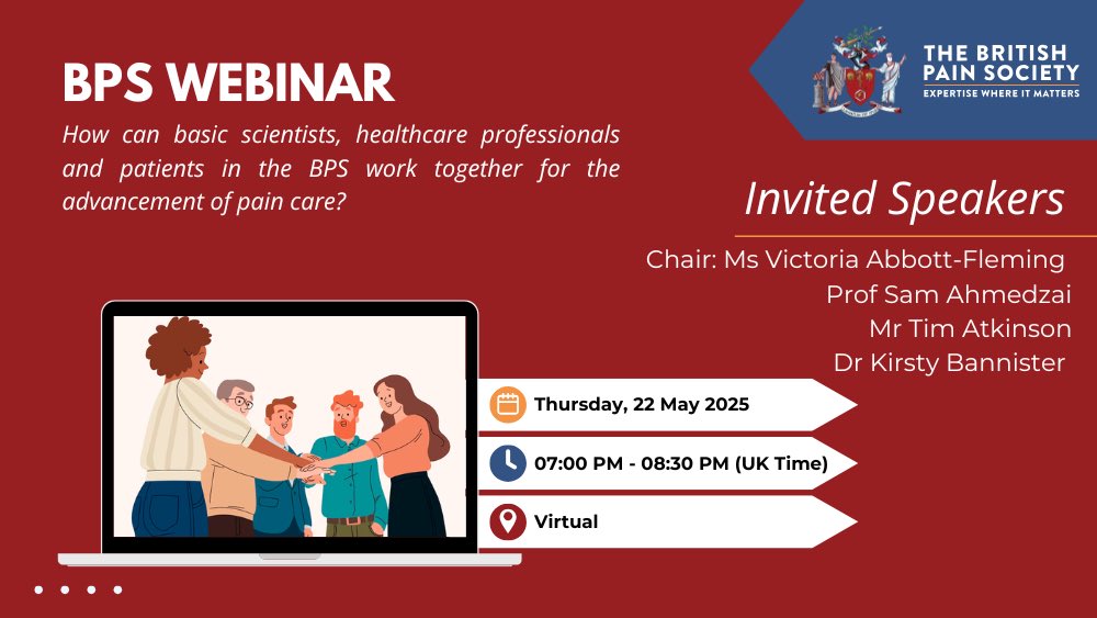 Sam H Ahmedzai (@samhja) on Twitter photo Still chance to book a place on <a href="/BritishPainSoc/">The British Pain Society</a> free webinar being run by its Expert Patient and Carer Committee. 19.00, Thursday 22 May. Still chance to book a place on <a href="/BritishPainSoc/">The British Pain Society</a> free webinar being run by its Expert Patient and Carer Committee. 19.00, Thursday 22 May.