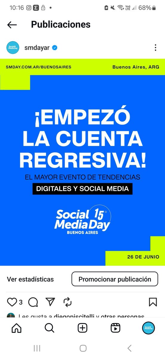 Vamos! El 26 de junio celebramos 15 años en Argentina. 

Más información en smday.com.ar/buenosaires