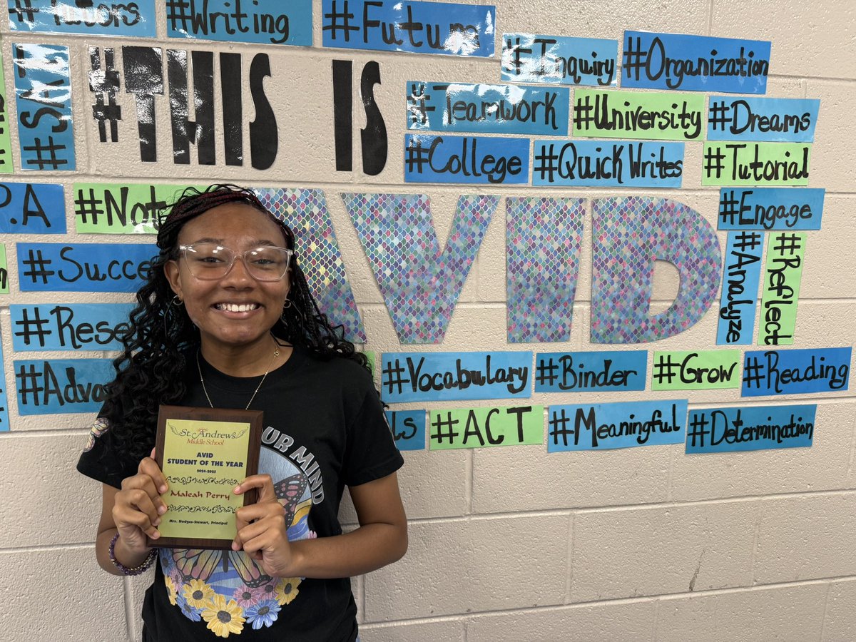 Jennifer Thornsberry (@tberry_teaches) on Twitter photo Today we celebrated 8th grade <a href="/SAMSSaintsSoar/">St Andrews MS Saints</a> <a href="/RSD1_AVID/">Richland One AVID</a> Ss w/cupcakes, cookies, chips & soda. Certificates were handed out & Maleah Perry was named AVID 8th Grade Student of the Year. All Student’s of the Month were voted on by staff for this honor. <a href="/JamettaHodges/">Mrs. Hodges-Stewart</a> <a href="/AVID4College/">AVID</a> Today we celebrated 8th grade <a href="/SAMSSaintsSoar/">St Andrews MS Saints</a> <a href="/RSD1_AVID/">Richland One AVID</a> Ss w/cupcakes, cookies, chips & soda. Certificates were handed out & Maleah Perry was named AVID 8th Grade Student of the Year. All Student’s of the Month were voted on by staff for this honor. <a href="/JamettaHodges/">Mrs. Hodges-Stewart</a> <a href="/AVID4College/">AVID</a>