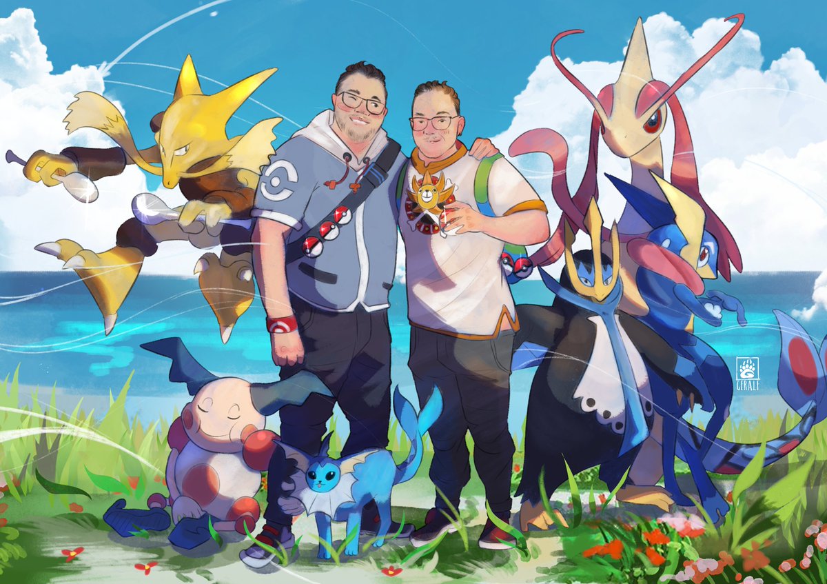 Pokémon commission made with love for this amazing couple! ⚡️✨