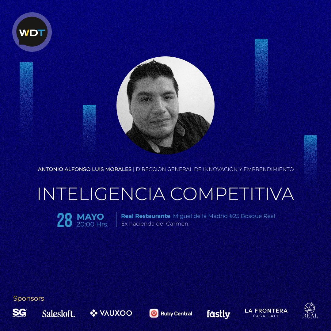 webdevtalksmx's tweet image. Antonio Morales como primer speaker de nuestra sesión de MAYO, con su charla “Inteligencia competitiva”. 🤓
Miércoles 28 a las 8:00 p.m. en Real Restaurante.
Obligatorio acceso con QR
¡Regístrate gratis!
wdt-mayo-2025.boletia.com