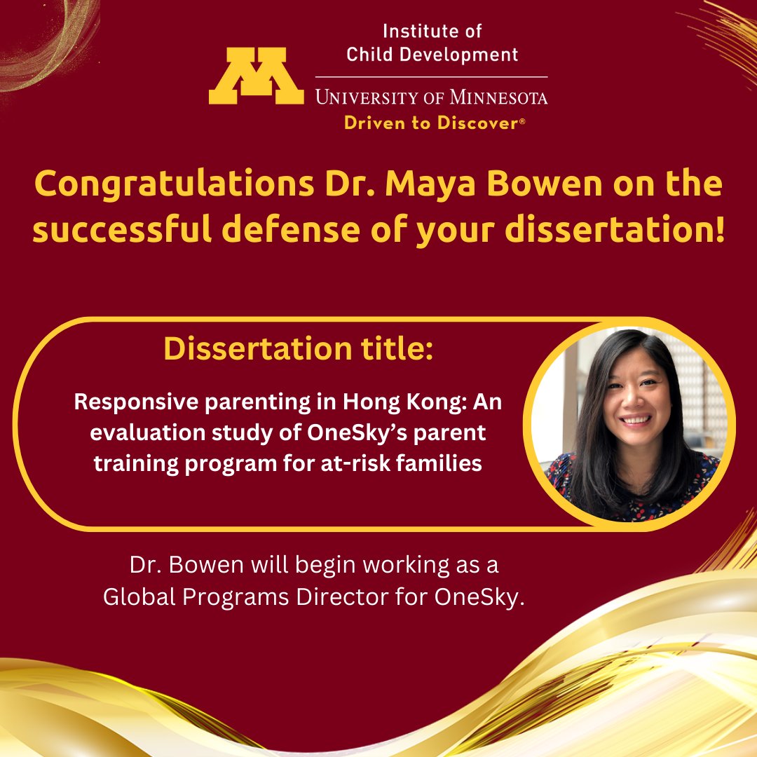 UMN_ICD's tweet image. 🥳 Congratulations to Dr. Maya Bowen on successfully defending your dissertation and graduating! #umnproud
