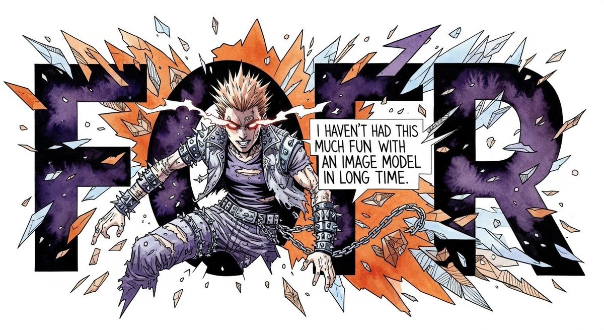 I haven't played with Imagen-4 a lot yet, but it seems like long prompts give the best outputs.

Here's a Reve prompt on Imagen-4:

> A comic book illustration features a character with spiky hair and intense glowing eyes, wearing torn punk-inspired clothing adorned with chains