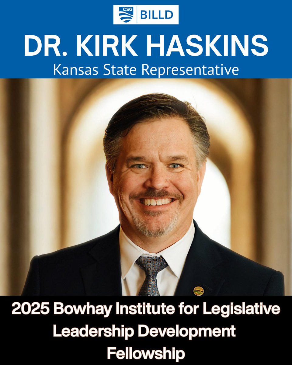 Honored to receive a 2025 Fellowship to the Bowhay Institute for Legislative Leadership Development. Kansas faces big challenges — I’m fired up to bring back bipartisan ideas and smart strategies to deliver real results. #BILLD2025 #putkirktowork <a href="/KSHouseDems/">Kansas House Democrats</a> #ksleg