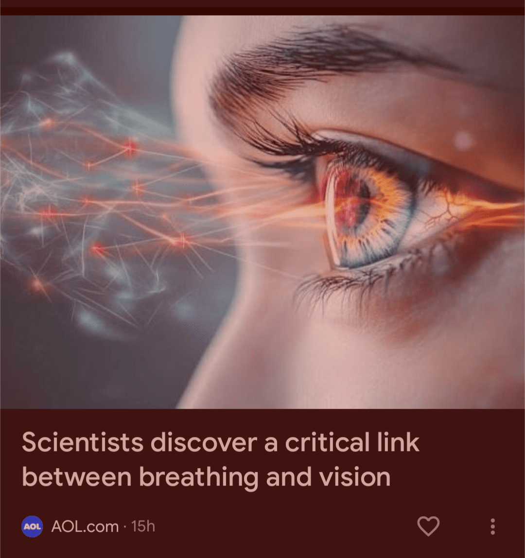 👁️💨 Breathe in, see better? Scientists link breathing to visual perception: aol.com/scientists-dis…