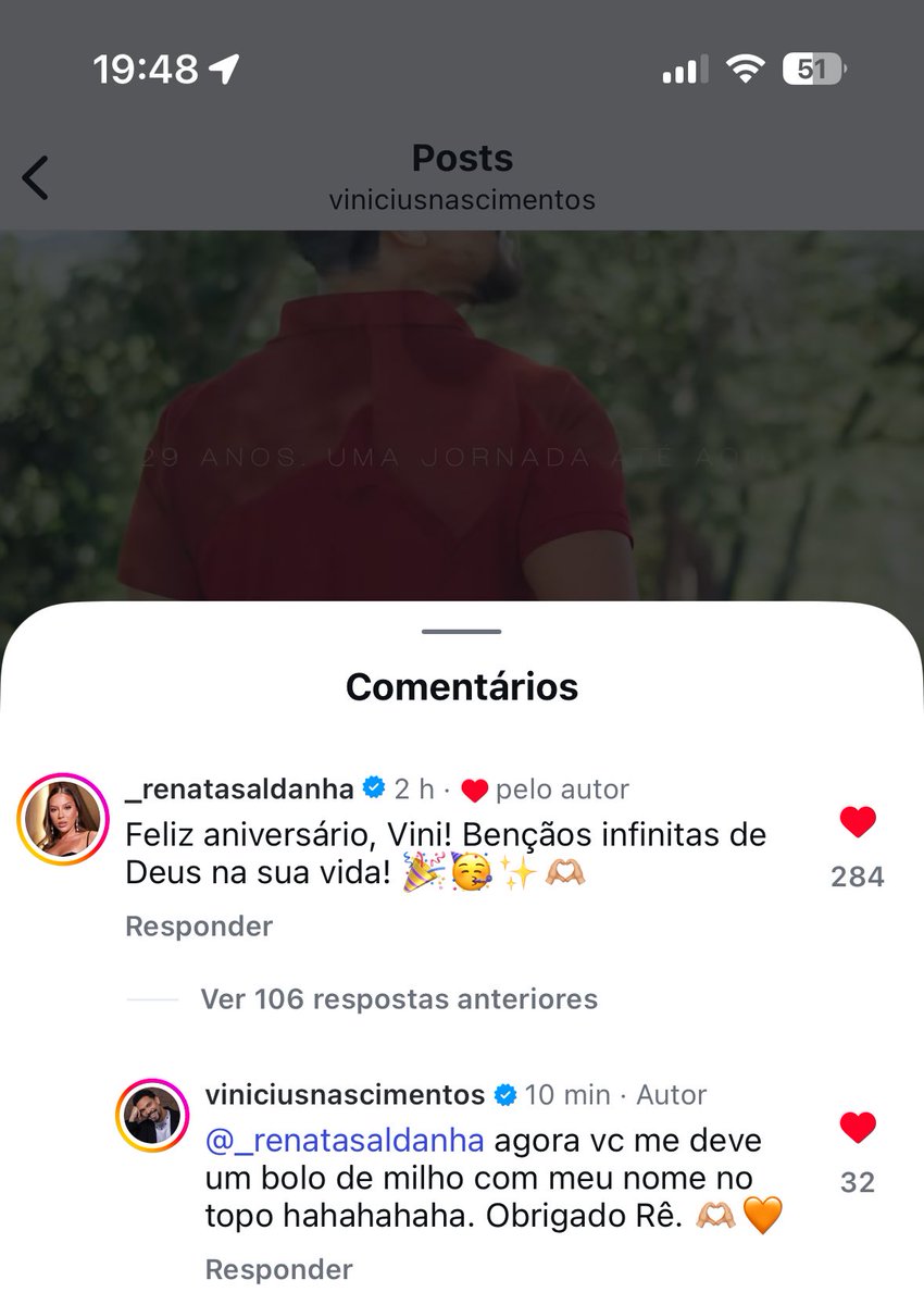 belapaesleme's tweet photo. Seguimos vencendo! 🥹 E um curtindo a fotinha do outro. O que importa é a amizade dos dois continuar, pq sempre foi linda! Vocês são tudo! @renatasaldanhap @viniciusnasofc Parabéns, Vini! ❤️ #Vinata https://t.co/tREIrYvRtd