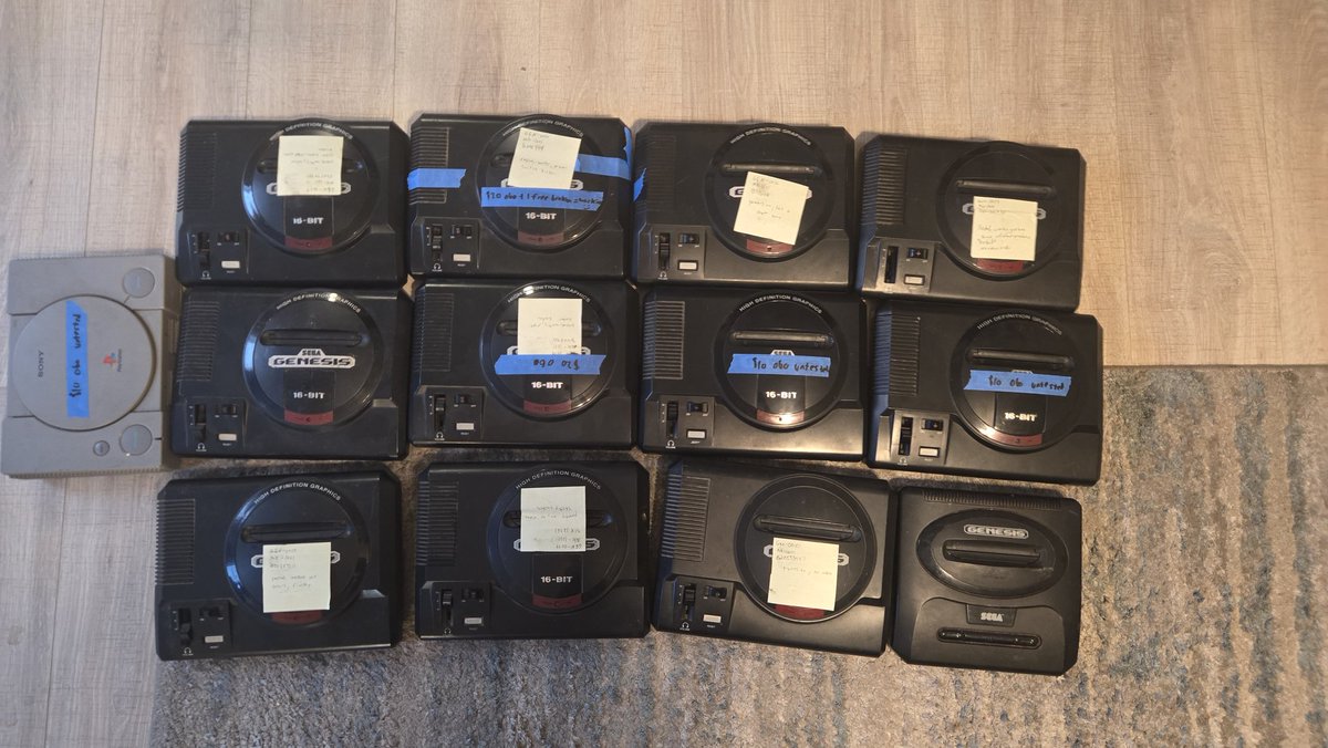 Does a YouTuber or anyone really want to buy 12 broken Sega Genesis off me? I acquired them all in a lot but I've just got too many projects to spend time on these.