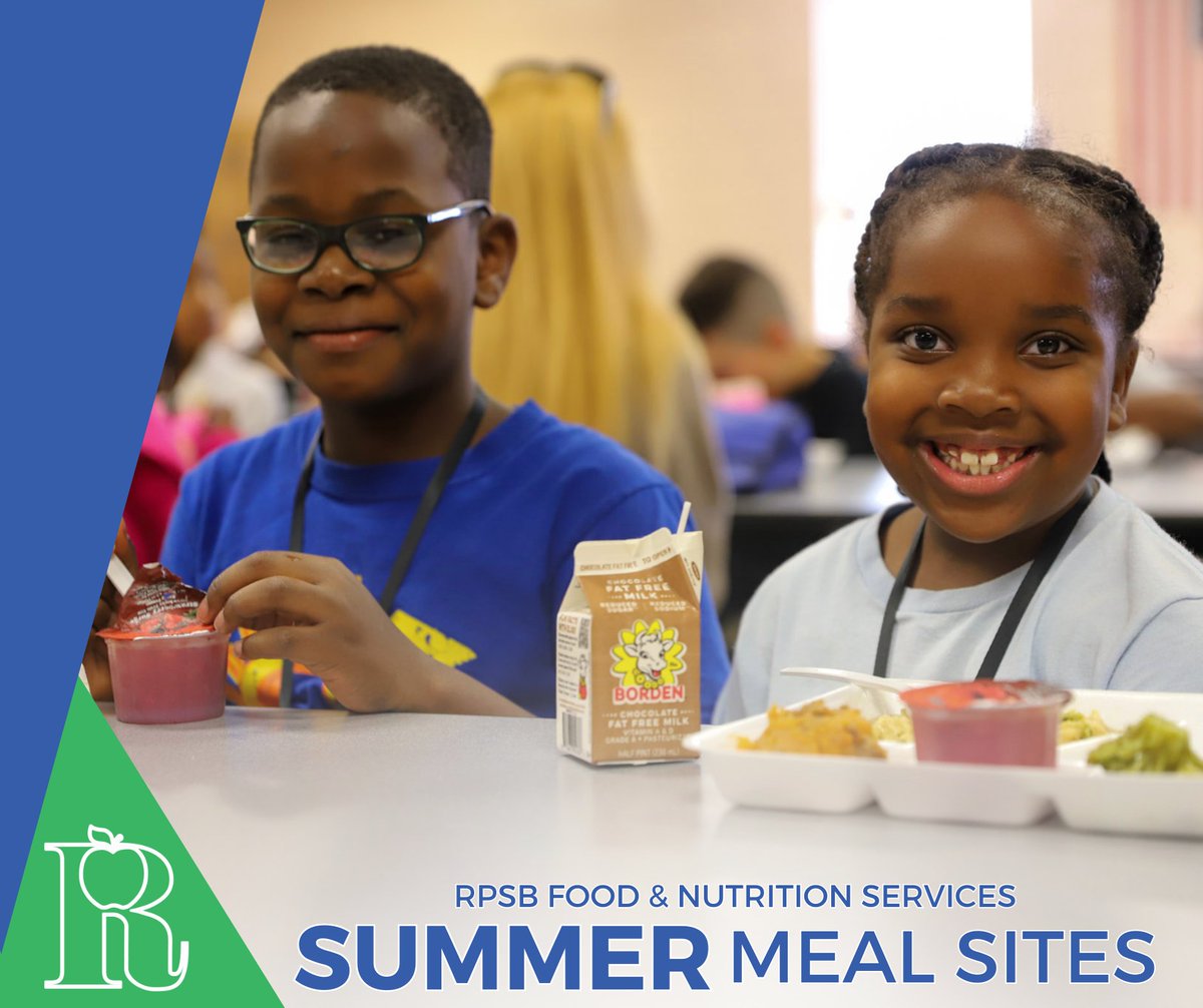 FREE Summer Meals for Kids! 
Starting June 2 through June 26 or 27 (depending on the site), all children 18 and under can enjoy free breakfast and lunch at any of our summer meal sites.
Please visit: rpsb.la/summer2025meals for more info.
