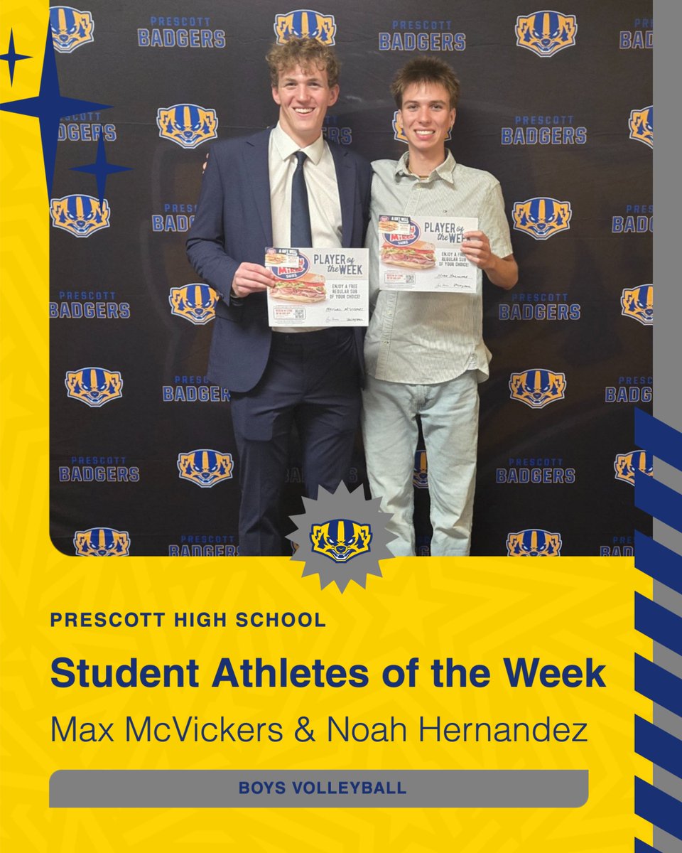 Max McVickers and Noah Hernandez have been relentless forces for Boys Volleyball, showing skill, heart, and leadership every time they step on the court. Their dedication and teamwork have set the standard, inspiring their teammates and the Prescott community.