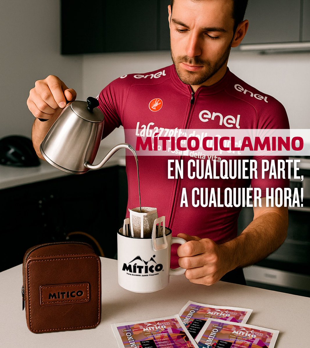 cyclingcompany's tweet photo. En la cima de una montaña, antes de una etapa o en plena aventura… nuestros Drip Packs de café Mítico están contigo.
Livianos, prácticos y llenos de sabor, son la forma perfecta de disfrutar tu café favorito sin importar a dónde te lleve tu bici.   https://t.co/sztYtBCVo3 https://t.co/s9w59XOJMx