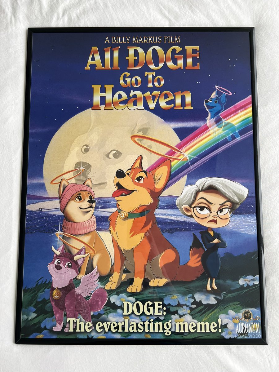 NullHashrate's tweet image. This is the best shit I found from #consensus2025 . A beautiful @dogecoin poster from blockchain video.