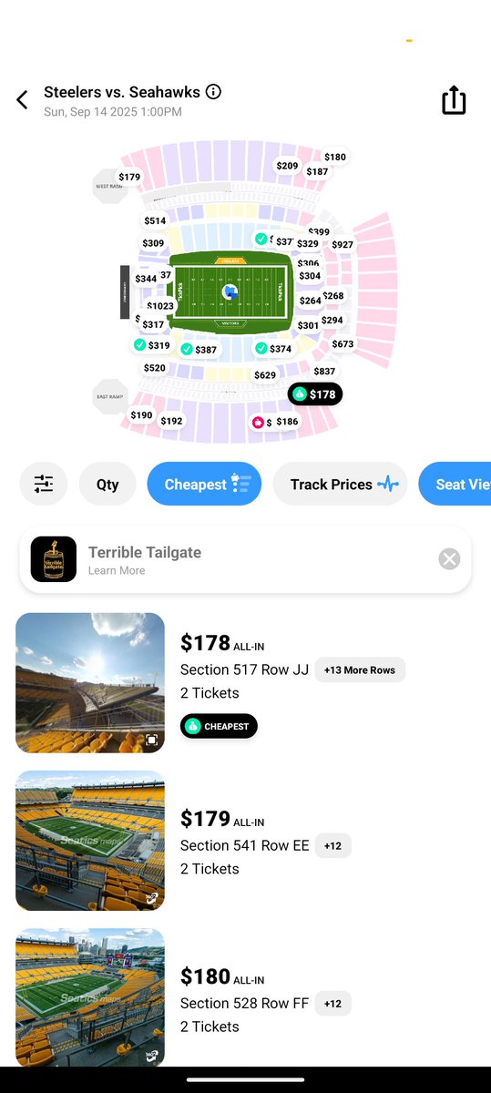 You can purchase your Terrible Tailgate tickets from <a href="/TickPick/">TickPick</a>'s app now 👀