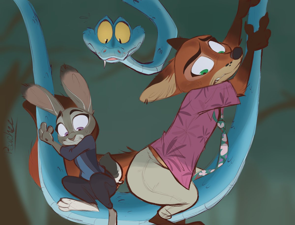 They're hiding. Ssshhhh 🤫
Had a lot of fun drawing Nick, Judy, and Gary in this! 
#Zootopia2