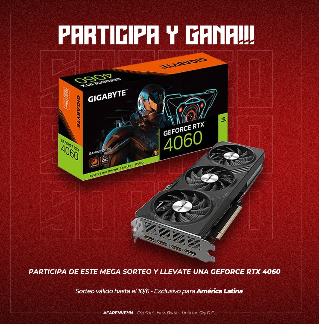 ¡GRAN SORTEO! Queremos regalar una RTX 4060 para potenciar tu PC.

Para participar, es súper fácil:

❤️ Dale MG a este tweet.
🔁 Haz RT a esta publicación.
🗣️ Menciona a 2 amigos en los comentarios.
✅ Síguenos en Twitter e Instagram.
¡El sorteo empieza hoy y termina el 10 de