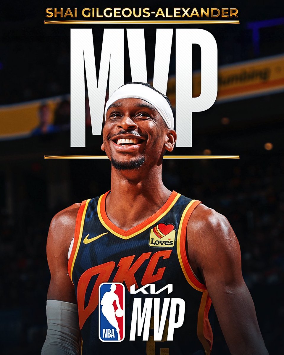 NBA (@nba) on Twitter photo The 2024-25 Kia NBA Most Valuable Player is... Shai Gilgeous-Alexander!
#NBAAwards | #KiaMVP | <a href="/Kia/">Kia America</a> The 2024-25 Kia NBA Most Valuable Player is... Shai Gilgeous-Alexander!
#NBAAwards | #KiaMVP | <a href="/Kia/">Kia America</a>