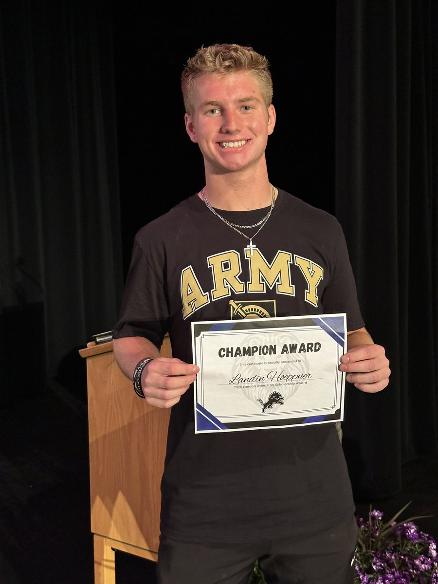 Landen Livingston (@landenlivingst1) on Twitter photo Congratulations to Landin Hoeppner on earning the second annual CHAMPION Scholarship! Best of luck at Army next year!! <a href="/hoeppner_landin/">Landin Hoeppner</a> Congratulations to Landin Hoeppner on earning the second annual CHAMPION Scholarship! Best of luck at Army next year!! <a href="/hoeppner_landin/">Landin Hoeppner</a>