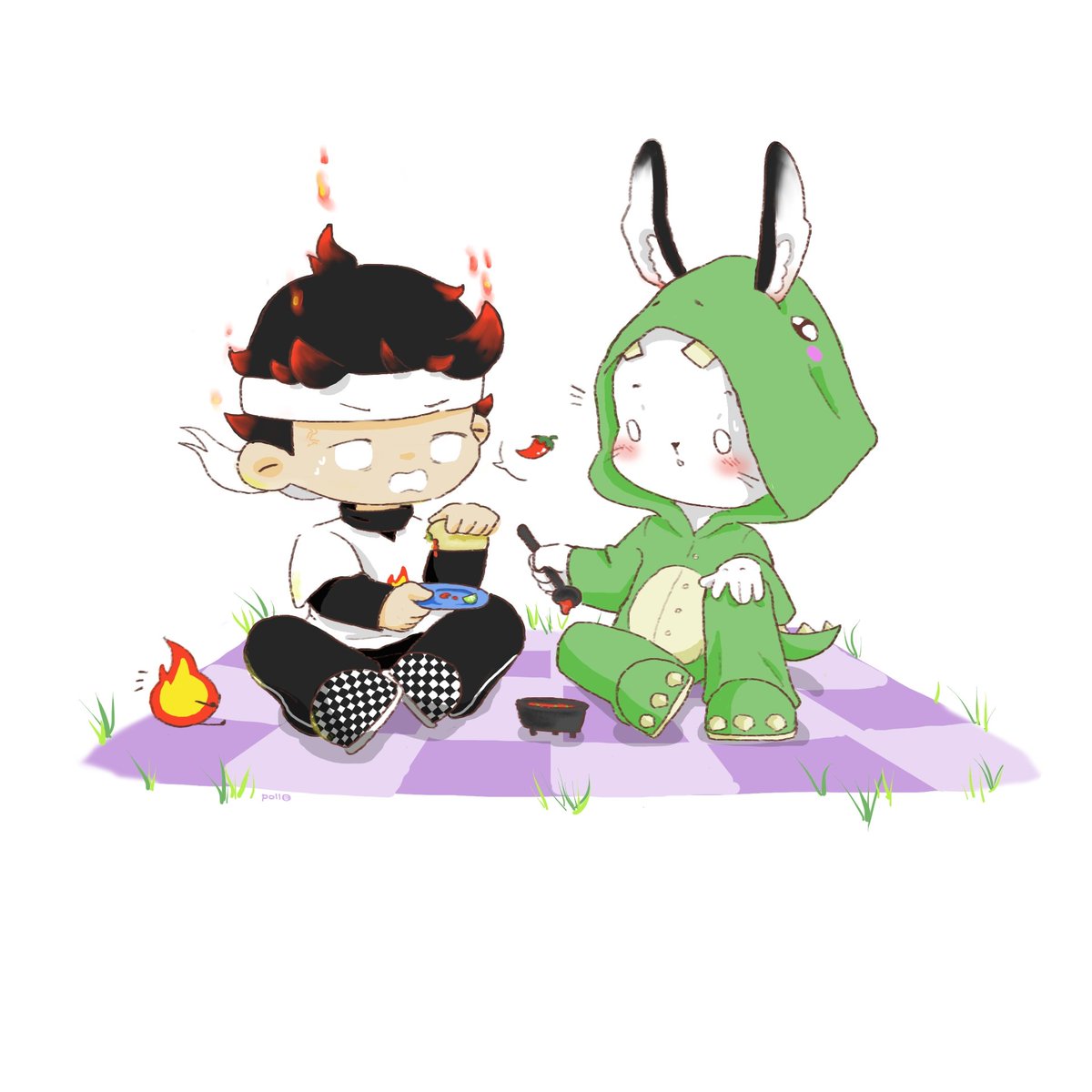 poll_eee's tweet image. it&apos;s hot 🔥 
#sapnapfanart #conterstinefanart