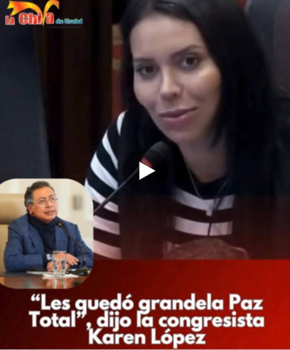 “Les quedó grande la Paz Total”, dijo la congresista Karen López

facebook.com/share/v/1HSvVv…