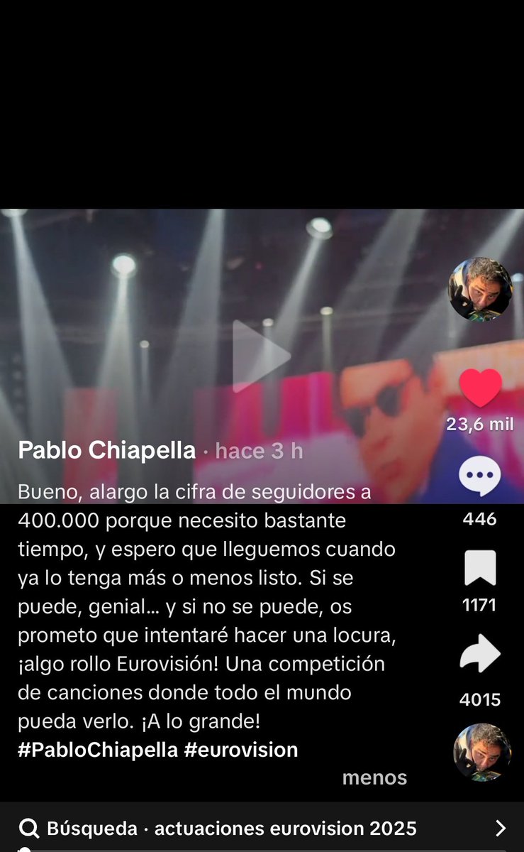 PABLO CHIAPELLA HA CORNFIRMADO QUE SE QUIERE PRESENTAE A EUROVISION CON EL MANDANGA STYLE.

ESTAMOS DE VUELTA