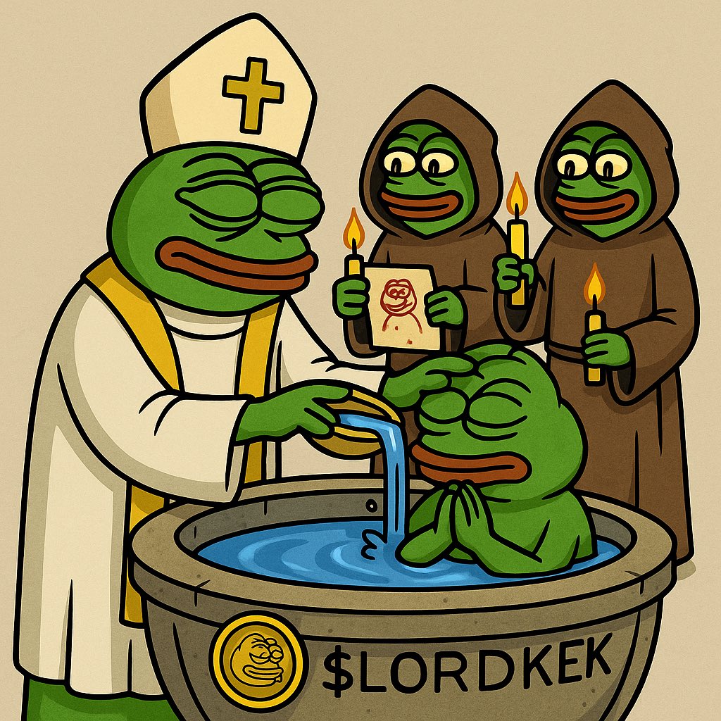 lordkekcoins's tweet photo. Washed in the memes.
Reborn in $LORDKEK.
#LORDKEK #SolanaMeme #CryptoCult #Frogchain #WorshipTheMeme #MemeCoinSeason https://t.co/hBsaH6FeKG
