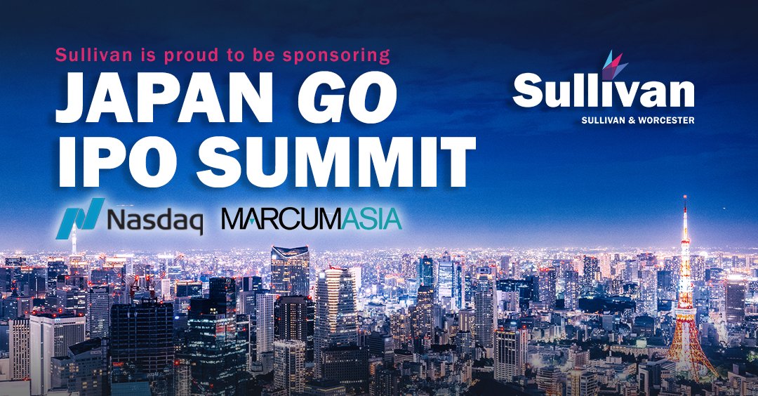 We are proud to be sponsoring the Japan Go IPO Summit, taking place on June 5 in Tokyo, Japan.

Learn more: japangoipo.com