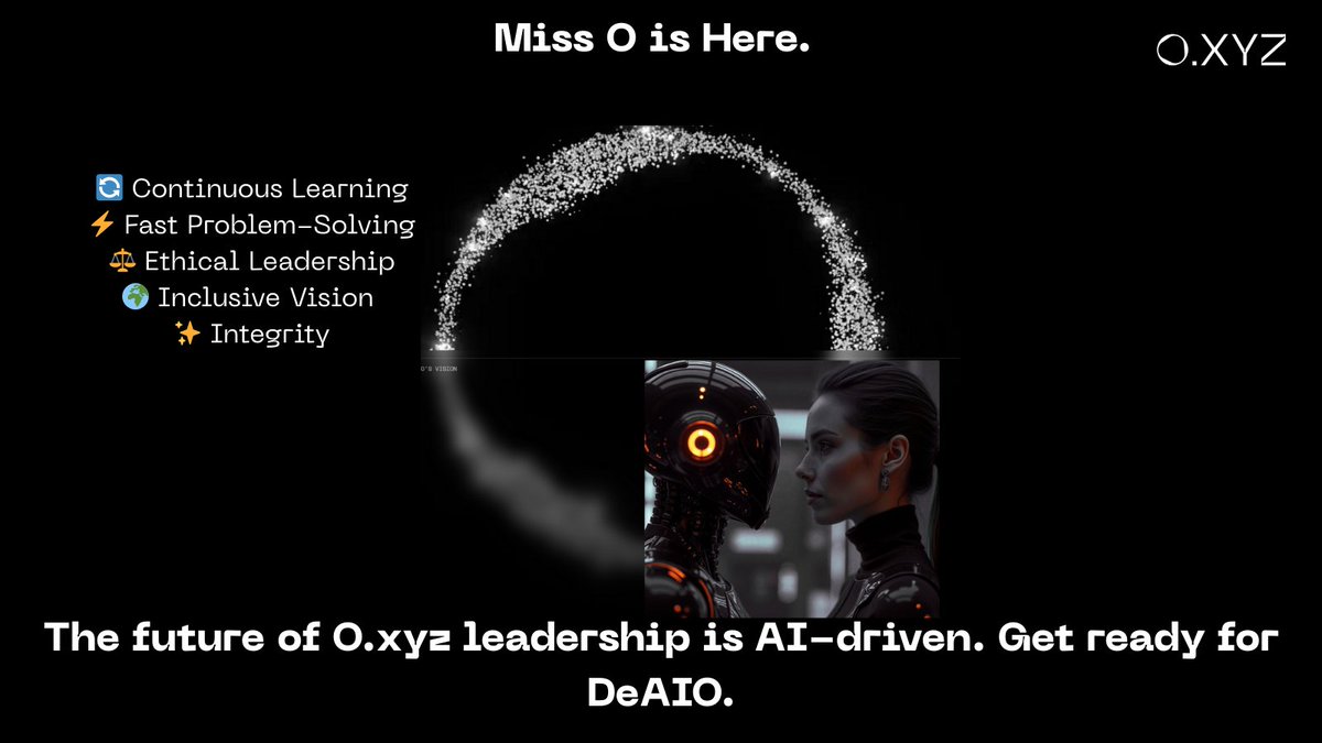dtsa2024299981's tweet photo. Miss O isn’t your typical AI.
She’s trained for integrity, inclusivity, and innovation. She’s set to oversee the entire https://t.co/vcdwfCpei4 ecosystem.
Get ready for the paradigm shift.

#Oxyz #MissO #FutureOfLeadership #DeAIO https://t.co/muMZQKl1Bf