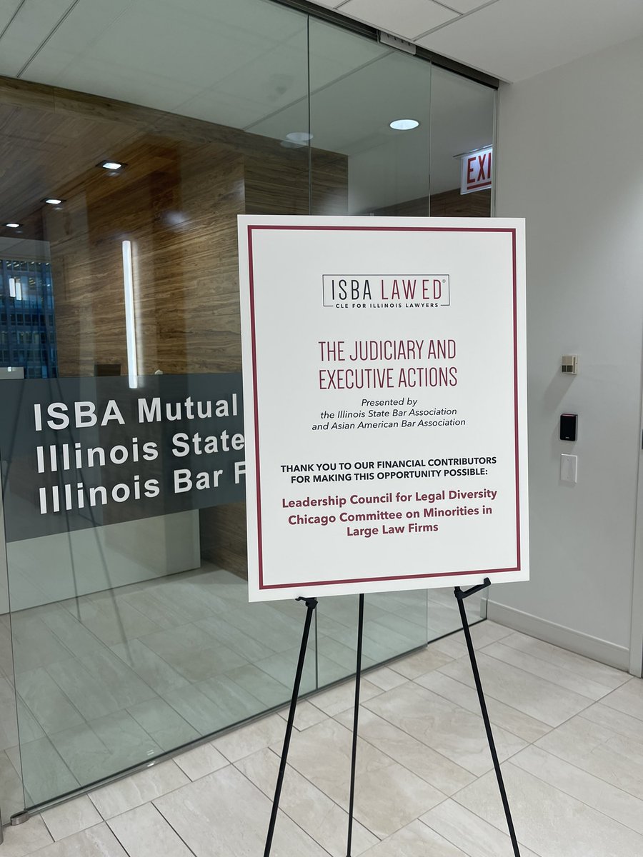 Illinois State Bar (@isbalawyer) on Twitter photo Happening now… the ISBA & <a href="/AABAChicago/">AABA Chicago</a> presents “The Judiciary & Executive Actions” program held at the ISBA Regional Office in Chicago. <a href="/NorthwesternLaw/">Northwestern Law</a> <a href="/uiclaw/">UIC Law</a> Happening now… the ISBA & <a href="/AABAChicago/">AABA Chicago</a> presents “The Judiciary & Executive Actions” program held at the ISBA Regional Office in Chicago. <a href="/NorthwesternLaw/">Northwestern Law</a> <a href="/uiclaw/">UIC Law</a>