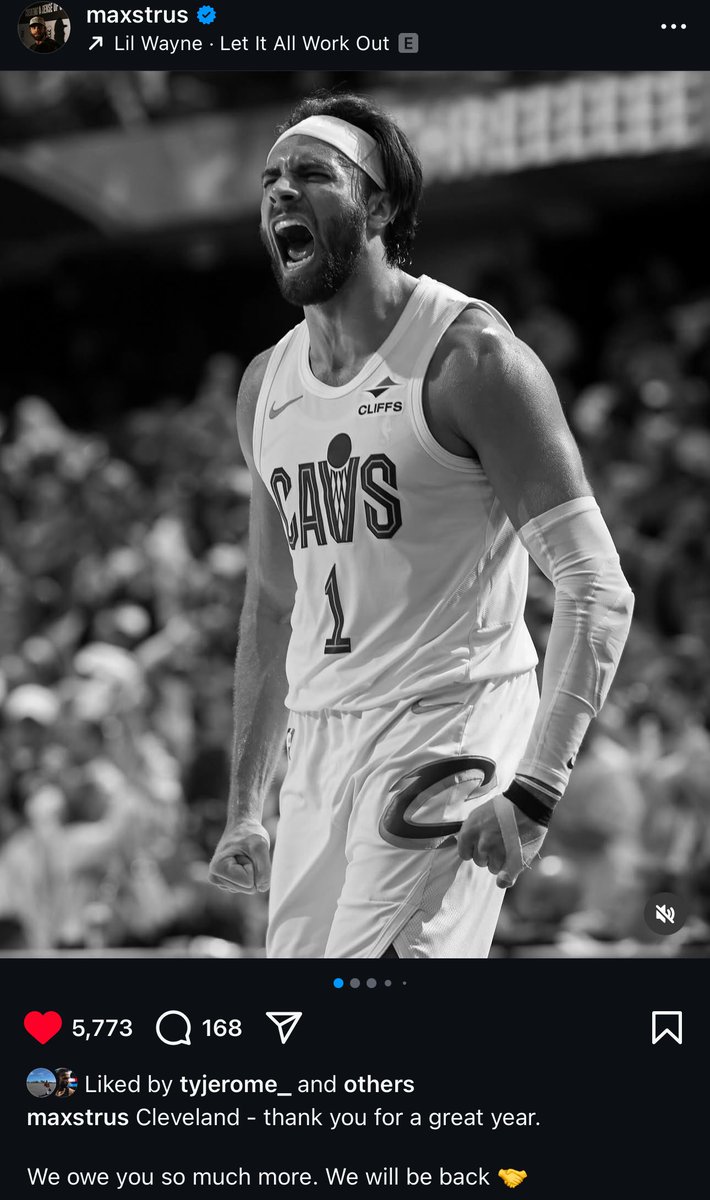 HoodiGarland's tweet image. Max Strus on Instagram:
“Cleveland — We owe you so much more. We will be back 🤝”
