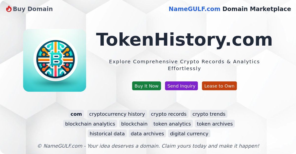 namegulf's tweet photo. Domain: https://t.co/NeQYS76MD3
Explore Comprehensive Crypto Records & Analytics Effortlessly
https://t.co/2aB8bAFral
#cryptocurrencyhistory #cryptorecords #cryptotrends #blockchainanalytics #blockchain https://t.co/cecJSjOYr7