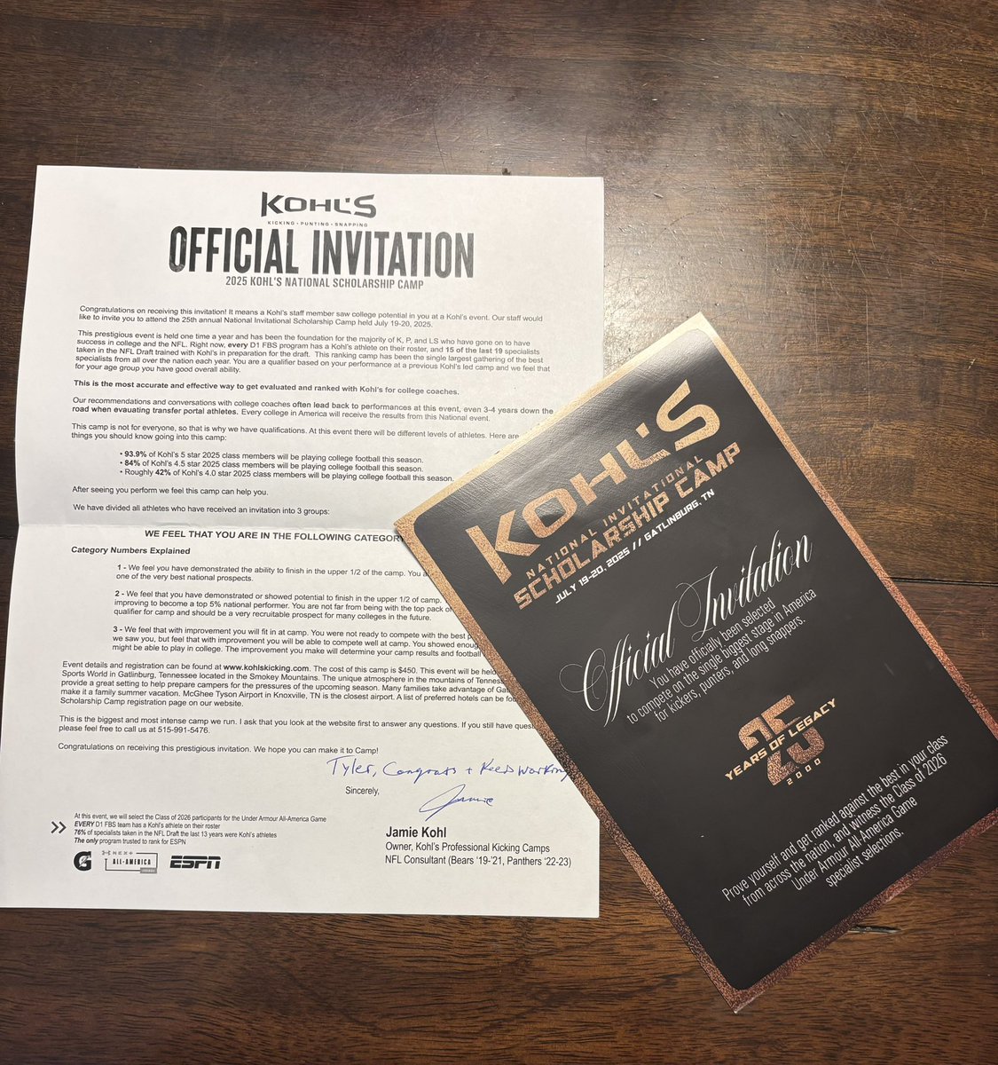 Absolutely blessed and honored to be invited to <a href="/KohlsKicking/">Kohl's Kicking Camps</a> National Scholarship Camp. Thank you coaches and god for the opportunity!!! Can’t wait to compete with the best!

<a href="/coachm16/">Coach Mifsud</a> <a href="/KohlsKicking/">Kohl's Kicking Camps</a> <a href="/KohlsHighlights/">Kicking, Punting, Long Snapping Highlights</a> <a href="/Coach_Radke/">Luke Radke</a> <a href="/D_Madden_Punter/">Coach Dan Madden</a> <a href="/statechampsmich/">STATE CHAMPS! Michigan</a> <a href="/PrepRedzoneMI/">Prep Redzone Michigan</a>