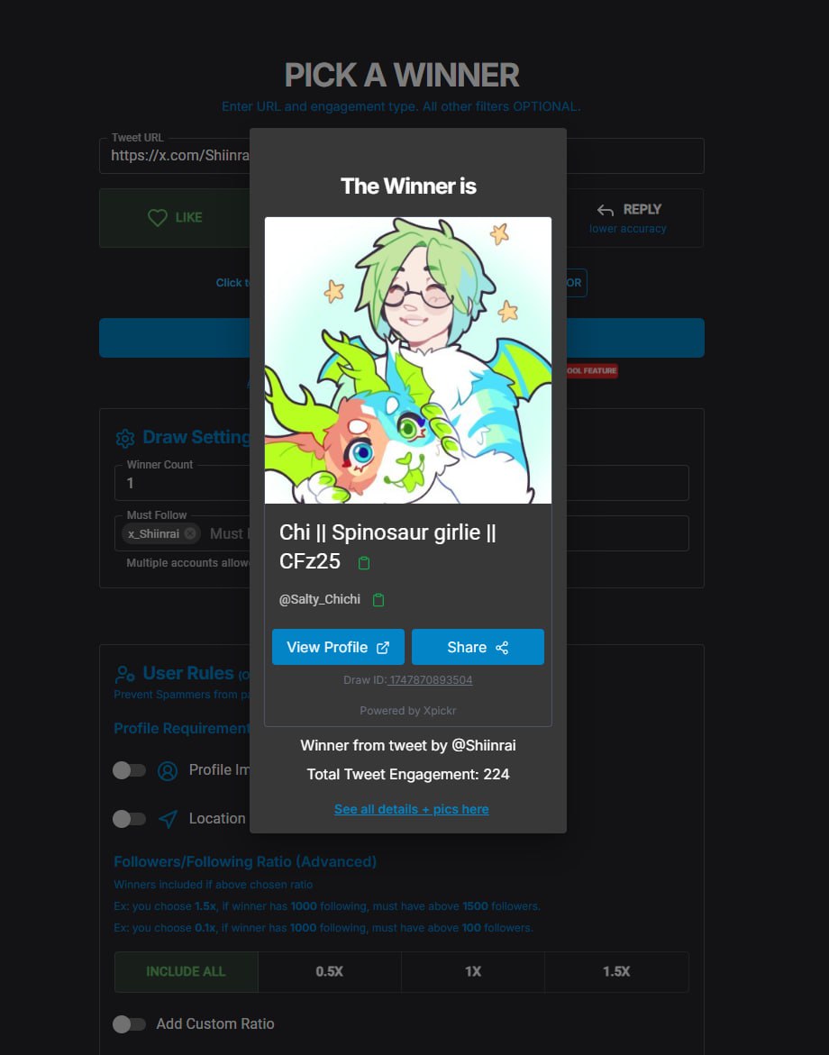 ๐๏ธ๐Shiinrai @Furcationland ๐๏ธ๐ โ๏ธ (@shiinrai) on Twitter photo THE WINNER HAS BEEN SELECTED, CONGRATS <a href="/Salty_Chichi/">Chi || Spinosaur girlie || CFz25</a> !! ๐ ๐ ๐
Please dm me which blanket you want and we'll continue from there ๐
Thank you SO much to everyone who participated. I will be doing a free art raffle next month, so be ready! ๐ THE WINNER HAS BEEN SELECTED, CONGRATS <a href="/Salty_Chichi/">Chi || Spinosaur girlie || CFz25</a> !! ๐ ๐ ๐
Please dm me which blanket you want and we'll continue from there ๐
Thank you SO much to everyone who participated. I will be doing a free art raffle next month, so be ready! ๐