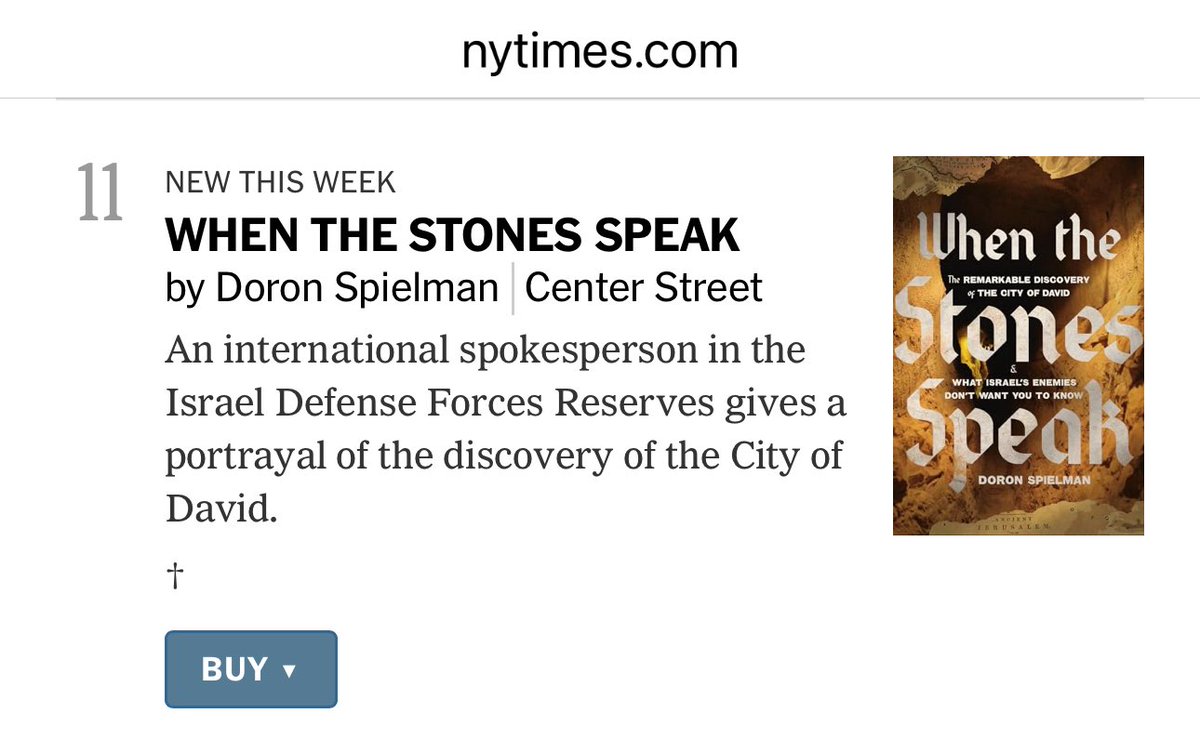 DoronSpielman's tweet image. I just received the wonderful news: “When the Stones Speak” is now a New York Times bestseller!
This, at a time when the very connection of the Jewish people in Israel and around the world—to the Land of Israel is being challenged, stands as a resolute affirmation:
We are rooted…