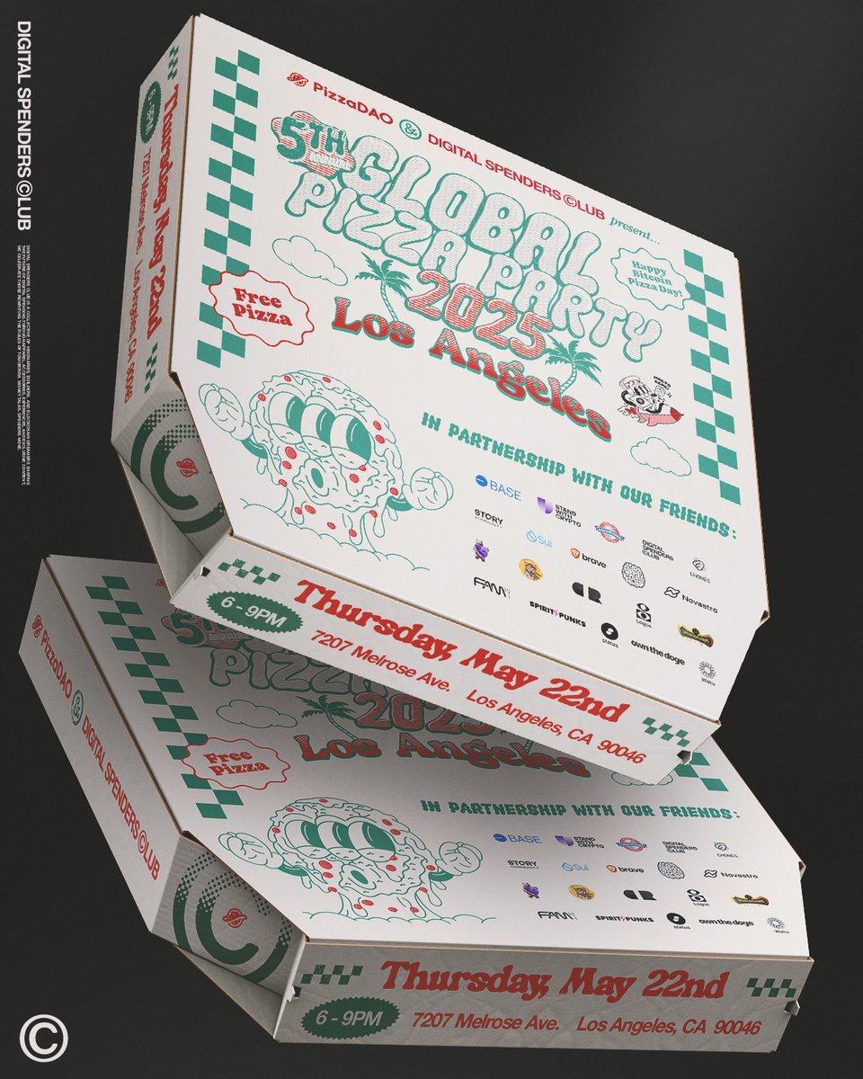 What better way to celebrate Bitcoin’s ATH than with a proper pizza party?
Pull up tomorrow in LA, dank slices, good vibes.
app.unlock-protocol.com/event/global-p…